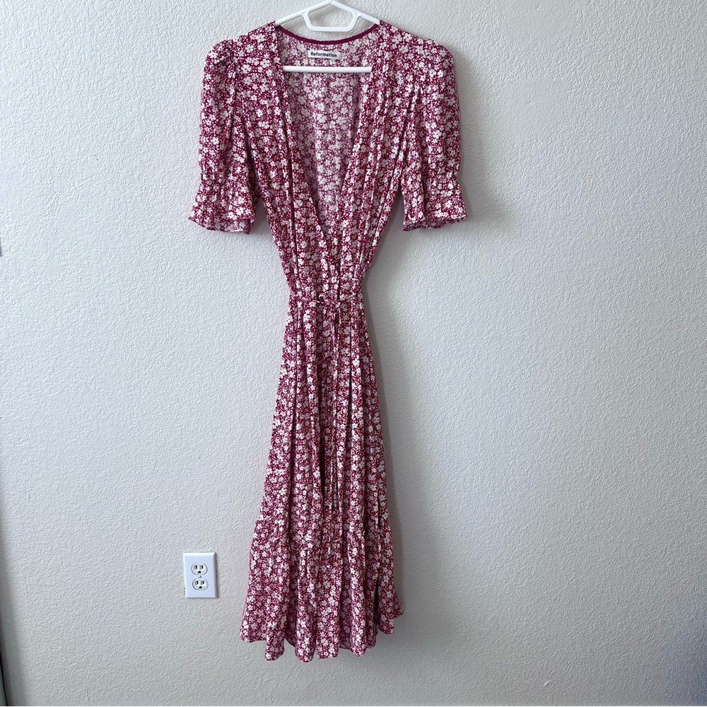 Reformation Floral Wrap Dress